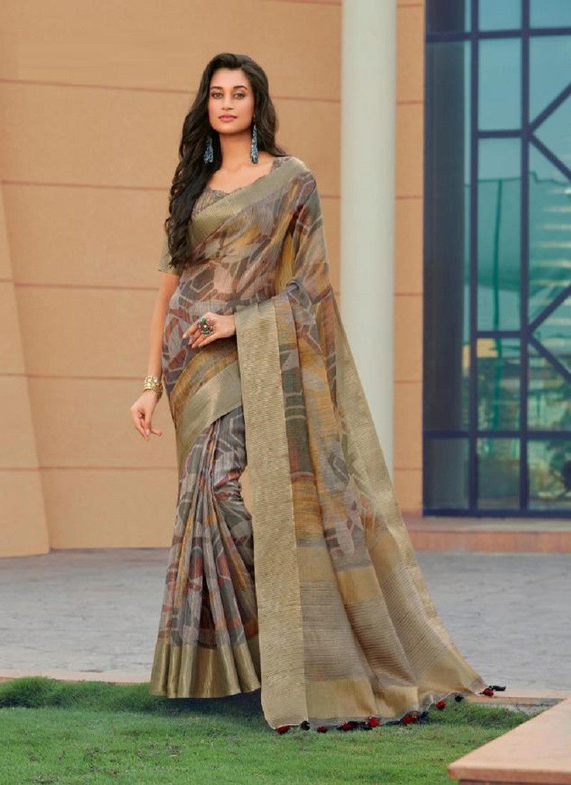 Gray Colour Chapai Vol 6 Joh Rivaj New Latest Printed Ethnic Wear Chapa Silk Saree Collection 11001